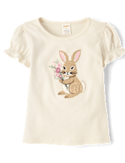 Girls Embroidered Puff Sleeve Top - Enchanted Garden