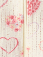 Baby Girls Floral Heart Pointelle Footed One Piece Pajamas - Gymmies