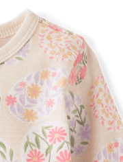 Baby Girls Floral Easter Egg Snug Fit Cotton Footed One Piece Pajamas - Gymmies