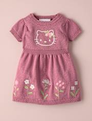 Baby Girls Hello KittyÂ® Embroidered Floral Sweater Dress