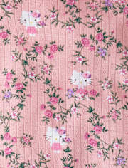 Baby Girls Hello Kitty® Floral Snug Fit Pointelle Footed One Piece Pajamas