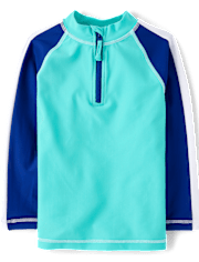 Boys Colorblock Quarter Zip Rashguard - Swim Shop