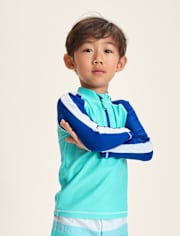 Boys Colorblock Quarter Zip Rashguard - Swim Shop