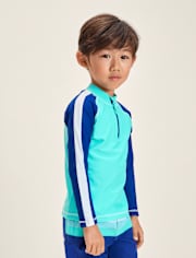 Boys Colorblock Quarter Zip Rashguard - Swim Shop