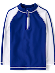 Boys Colorblock Quarter Zip Rashguard - Swim Shop