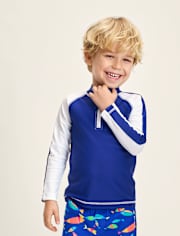 Boys Colorblock Quarter Zip Rashguard - Swim Shop