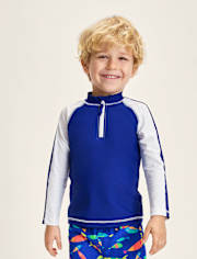 Boys Colorblock Quarter Zip Rashguard - Swim Shop