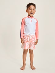 Boys Colorblock Quarter Zip Rashguard - Swim Shop