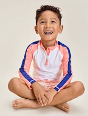 Boys Colorblock Quarter Zip Rashguard - Swim Shop