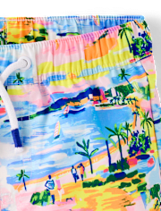 Boys Vacation Postcard Swim Trunks - Swim Shop