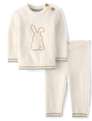 Baby Embroidered Bunny Silhouette Sweater 2-Piece Outfit Set - Homegrown by Gymboree