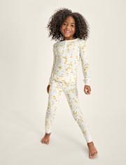 Girls Floral Snug Fit Cotton Henley Pajamas - Gymmies