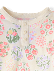 Pyjama Henley en coton à motif floral œuf de Pâques pour filles - Gymmies