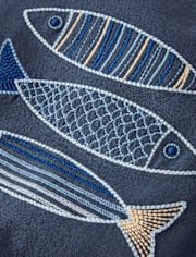 Boys Embroidered Fish Layered Top - Driftwood Bay