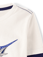 Haut à volants brodé espadon pour garçon - Driftwood Bay