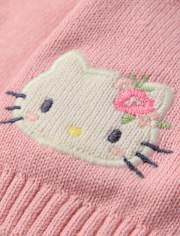 Baby Girls Hello KittyÂ® Applique Floral Cardigan