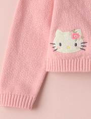 Baby Girls Hello KittyÂ® Applique Floral Cardigan