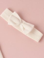 Baby Girls Hello KittyÂ® Embroidered Floral Pointelle 3-Piece Sweater Set