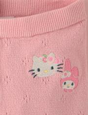 Baby Girls Hello Kitty® And Friends Applique Pointelle 3-Piece Sweater Set