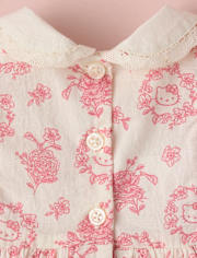 Baby Girls Hello KittyÂ® Floral Toile Dress 2-Piece Outfit Set