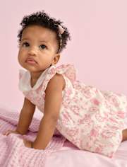 Baby Girls Hello KittyÂ® Floral Toile Dress 2-Piece Outfit Set