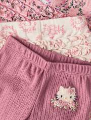 Baby Girls Hello Kitty® Floral Toile Ruffle Leggings 3-Pack