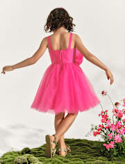 Girls Oversized Rosette Fit And Flare Dress - Marchesa Mini x Gymboree