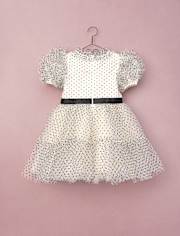 Girls Flocked Dot Bow Tulle Ruffle Dress - Marchesa Mini x Gymboree