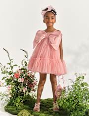 Girls Oversized Bow Fit And Flare Dress - Marchesa Mini x Gymboree