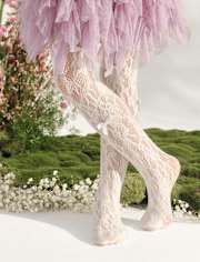 Girls Bow Lace Microfiber Tights - Marchesa Mini x Gymboree