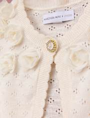 Girls Rosette Scalloped Pointelle Cardigan - Marchesa Mini x Gymboree