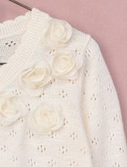 Girls Rosette Scalloped Pointelle Cardigan - Marchesa Mini x Gymboree