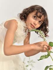 Girls Rosette Cascading Tulle Fit And Flare Dress - Marchesa Mini x Gymboree