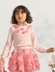 Girls Rosette Pointelle Sweater - Marchesa Mini x Gymboree