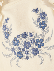 Girls Embroidered Sea Creature Ruffle Tank Top - Driftwood Bay