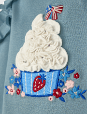 Girls Embroidered Cupcake Ruffle Tank Top - Nantucket Charm
