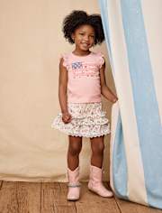 Girls Floral Tiered Ruffle Skort - Nantucket Charm