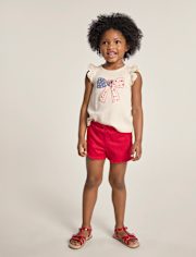 Girls Ruffle Pull On Shorts - Little Essentials