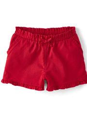 Girls Ruffle Pull On Shorts - Little Essentials