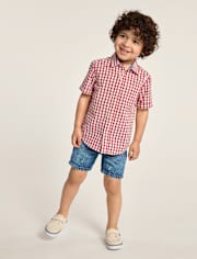 Boys Paint Splatter Jean Shorts - Driftwood Bay