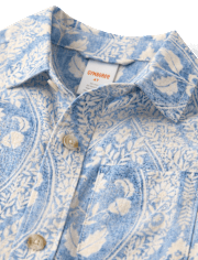 Boys Matching Family Paisley Linen-Blend Button Up Shirt - Linen Edit