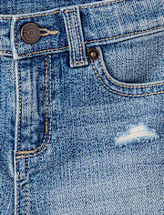 Girls Ripped Floral Patchwork Jean Shorts - Nantucket Charm