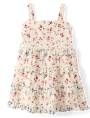 Girls Floral Ruffle Bow Back Dress - Nantucket Charm