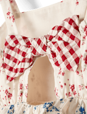 Girls Floral Ruffle Bow Back Dress - Nantucket Charm