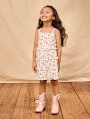 Girls Floral Ruffle Bow Back Dress - Nantucket Charm