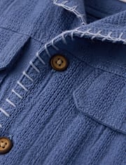 Boys Textured Button Up Shirt - Driftwood Bay