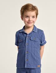 Boys Textured Button Up Shirt - Driftwood Bay