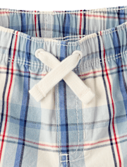 Boys Plaid Poplin Pull On Shorts - Nantucket Charm