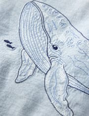 Boys Dip Dye Embroidered Whale Top - Driftwood Bay