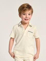 Boys Contrast Terry Polo - Nantucket Charm